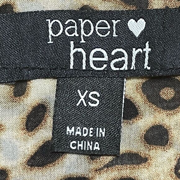 Paper Heart Australia Designer Animal Print Wrap Blouse Sz XS/S Long Sleeves - Picture 8 of 9
